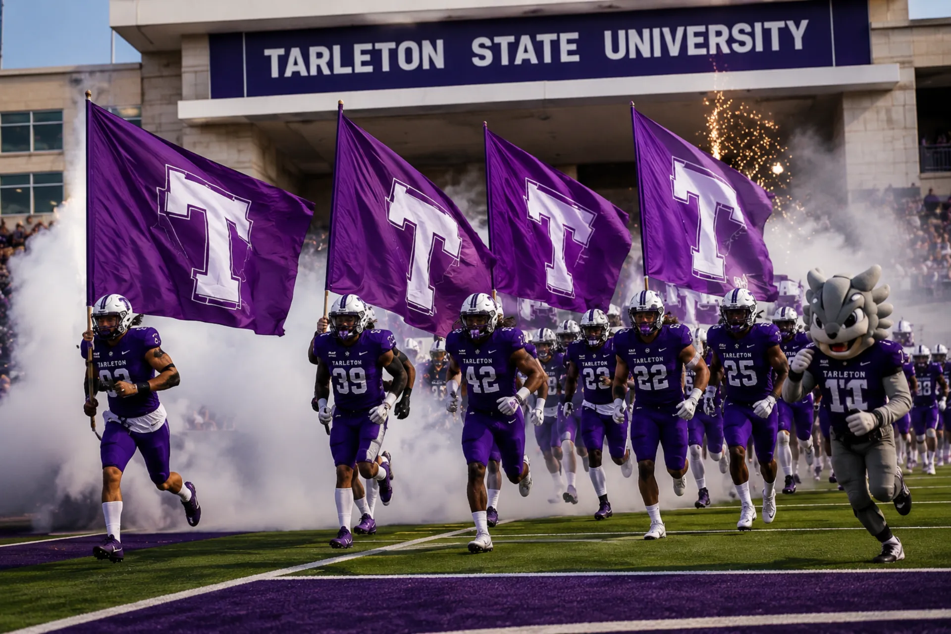 Tarleton State team run-out on game day